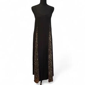 Express black maxi dress with floral pattern inserts Size XS